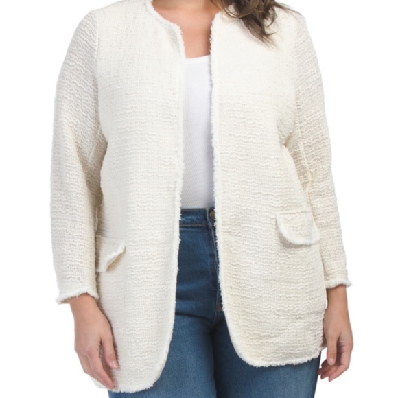 NWT MAX STUDIO Plus Tweed Open Jacket Size US 1X - Picture 1 of 6